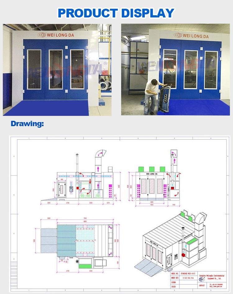 Wld8400 CE Water Base Painting Booth / Spray Booth / Painting Chamber for Portugal